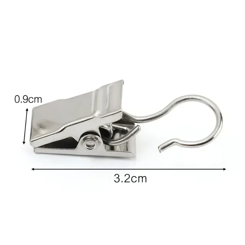 Curtain Clips Hooks Accessories 50/10Pcs Mini Metal Curtain Clips with Hook Multifunctional S Type Window Shade Photo Hooks Household Windows Decor
