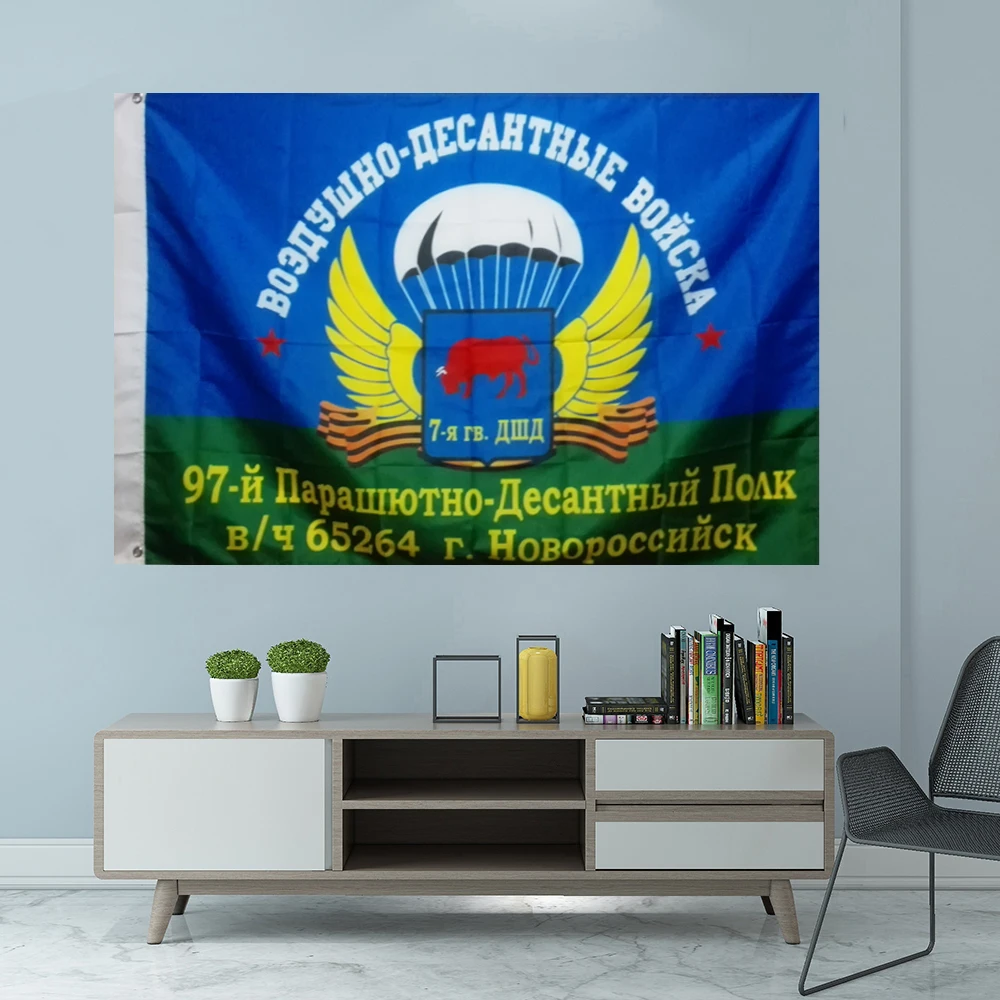 

Russian Army Airborne Troops Flag Graphic Custom Printed Hanging Banner Outdoor Polyester Shaft Cover Grommets 3X5FT 90X150CM