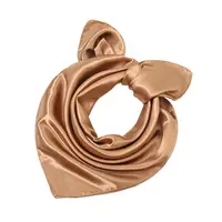 50x50cm Women Solid Square Scarf Single Performance Boy Girl Small Simulation Silk Scarves Flight Attendant Party Gift 2
