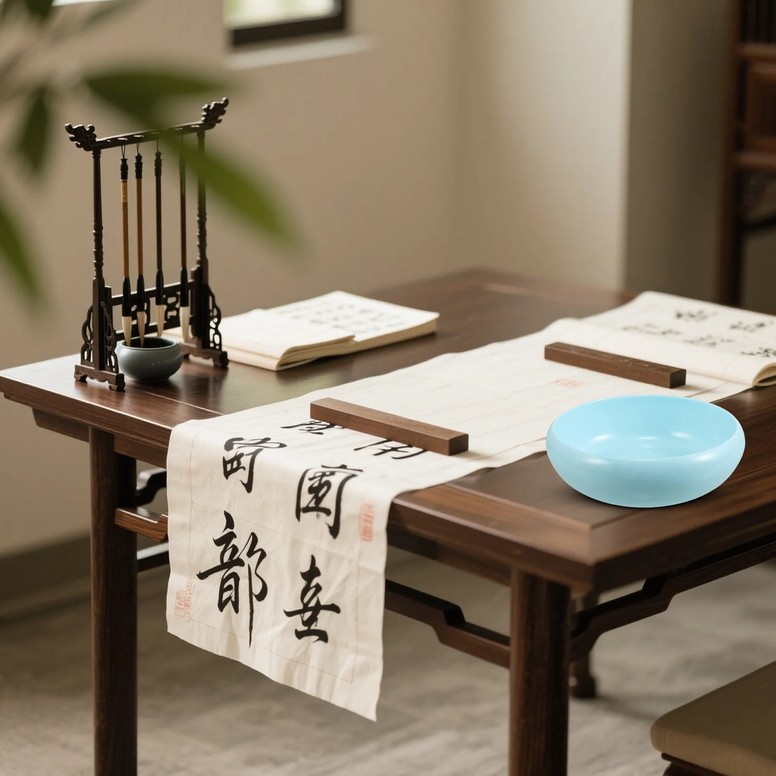 플라스틱 모조 옥 붓 세척기, 서예 그림 잉크 물통 및 붓 세척 그릇, 대용량, 간편 세척