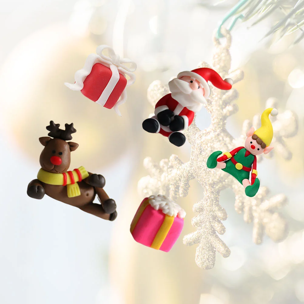 

5 PCS Cake Ornaments for Christmas Decor Decorations Cupcake Picks Cakes Top Hat Cupckae Topper