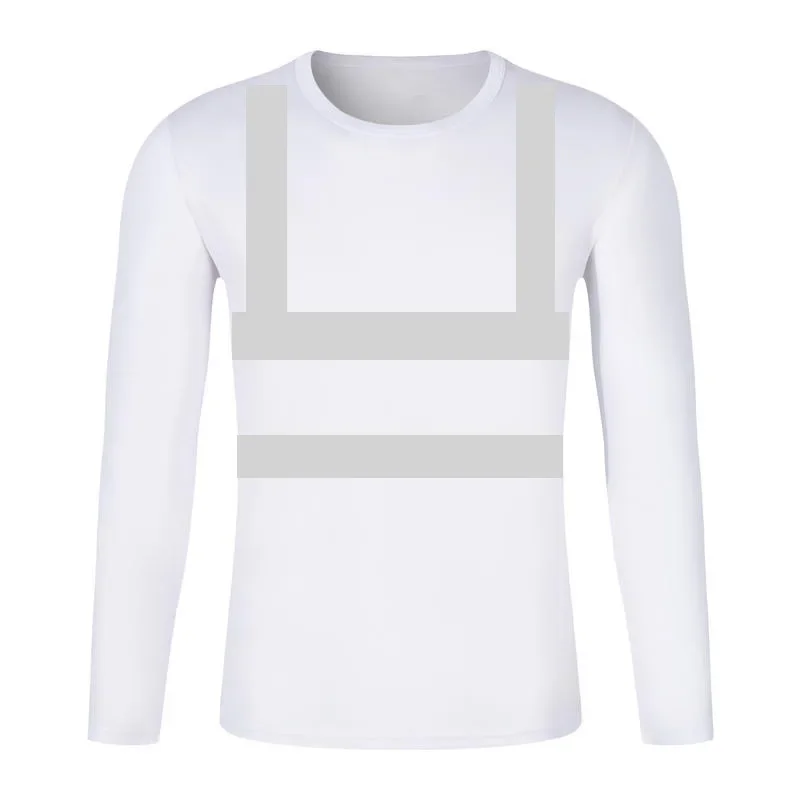 Hi Vis Safety Work Shirt Reflective Construction Traffic Shirts for Men Quick Dry Long Sleeve Shirt Men Outdoor Safety Clothing