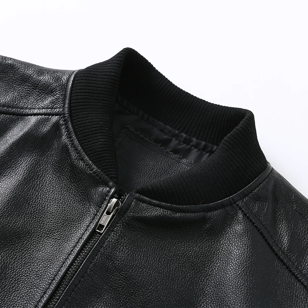Men Leather Jacket Genuine Cowhide Slim Fit Male Coat Spring Autumn Asian Size 5XL M615
