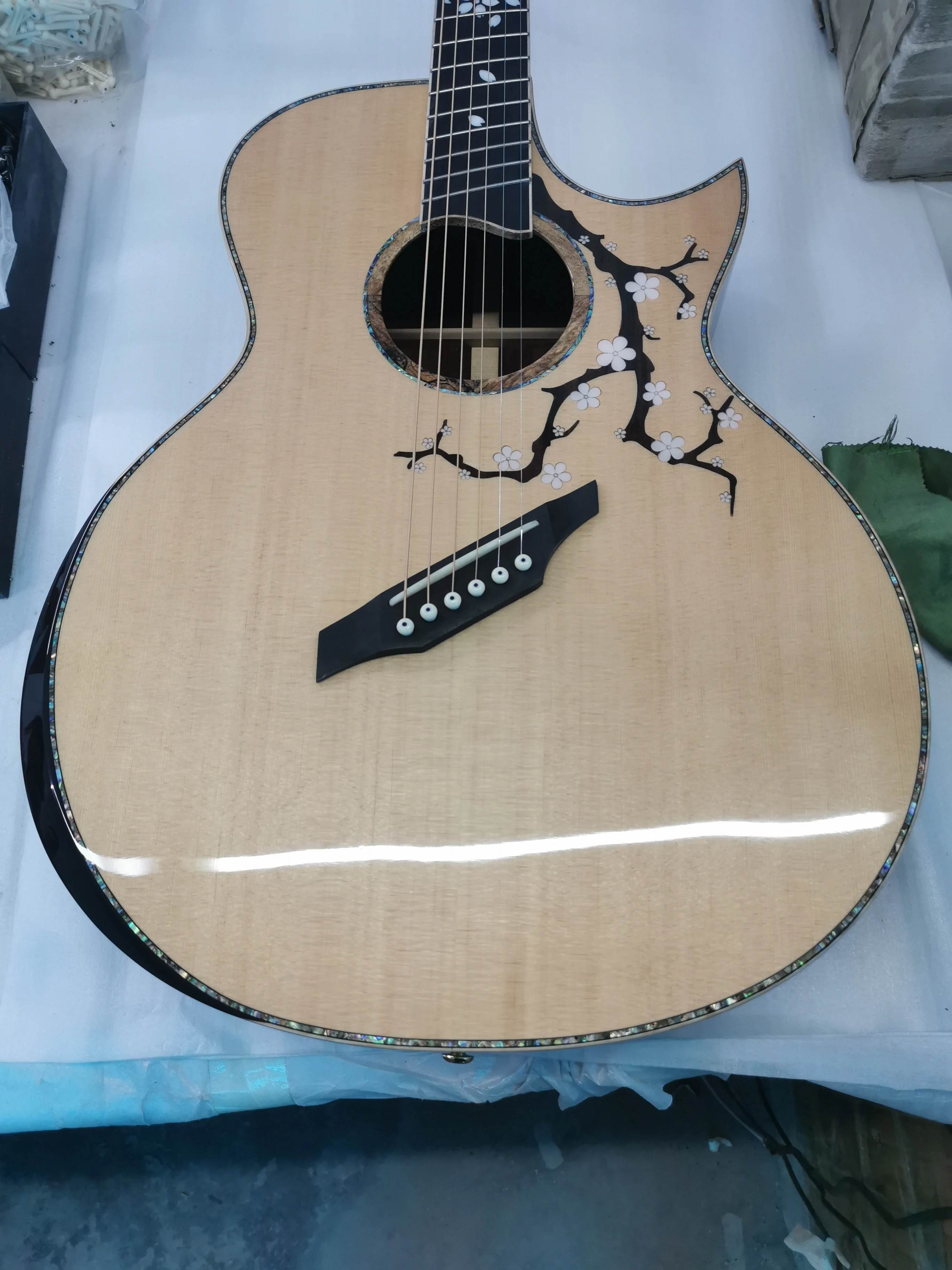 Cheicooo 流木 41 inch AAAAA solid wood black finger fan with cherry