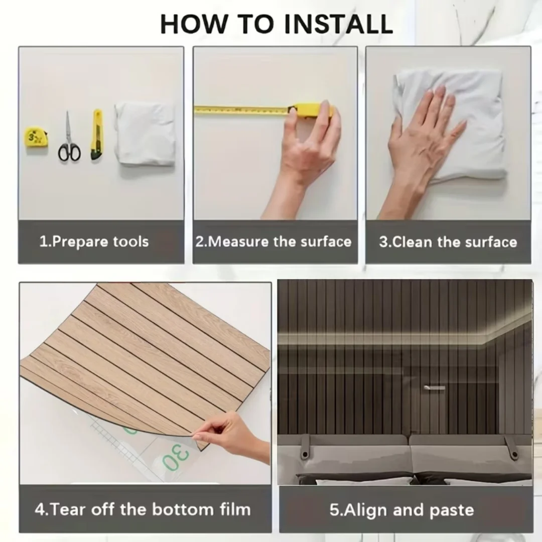10개입 3D 벽 스티커 패널 자가 접착 나무 무늬 벽지 홈데코 붙였다 떼었다 간편 DIY 천장 거실용