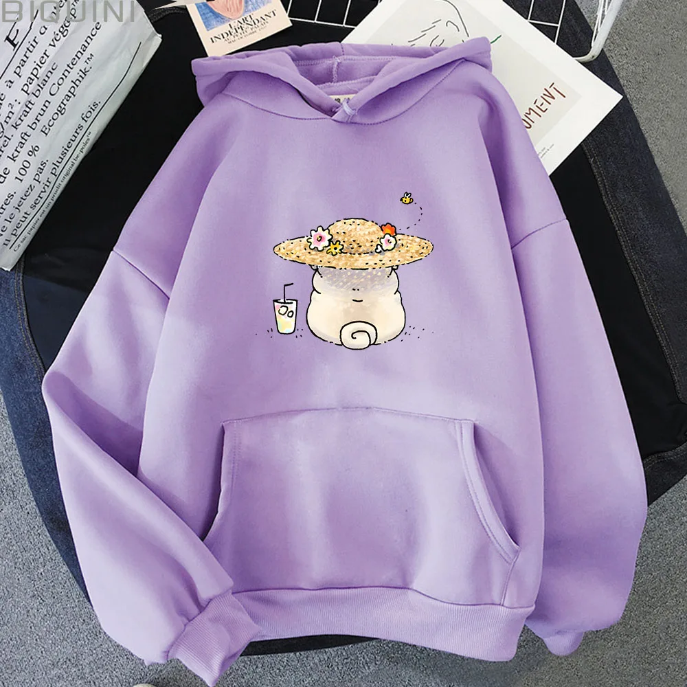 

Pug Dog Hoodies Women Kawaii Graphic Original Print Tops Harajuku Fleece Hooded Pullovers Sweatshirts Anime Clothes Originality