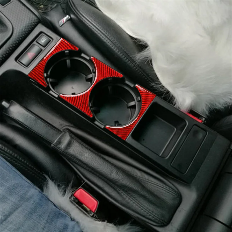 

For BMW E46 1998 1999 2000-2005 3 Series Carbon Fiber Sticker Car Central Water Cup Holder Frame Trim Interior Car Accessories