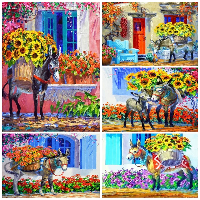 DIY 5D Diamond Painting Sunflower Rose Full Round Diamond Embroidery Tree  Landscape Mosaic Cross Stitch Home Wall Art Decor Gift - AliExpress