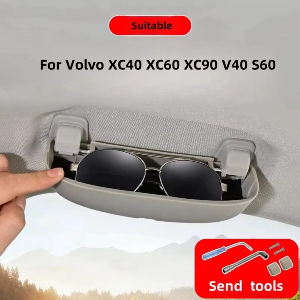 새로운 ABS 안경 케이스 두꺼운 회색 선글라스 홀더 볼보 XC40 XC60 XC90 V40 S60 용 내마모성 보관 상자