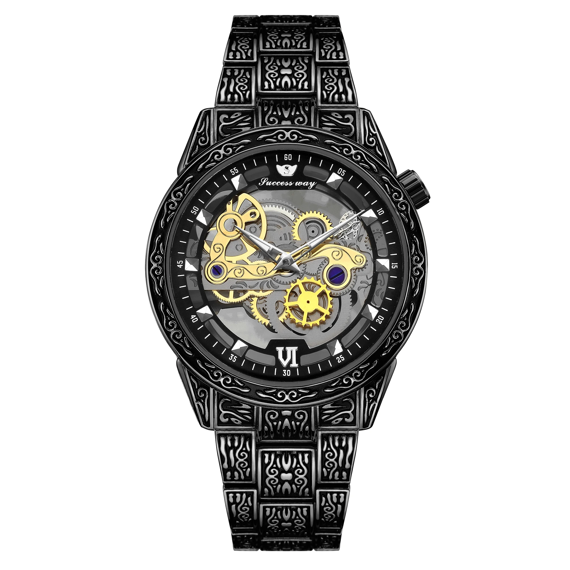 The New Circular Golden The High Quality Men Glass Stainless Steel 30 Life waterproof Quartz Watch