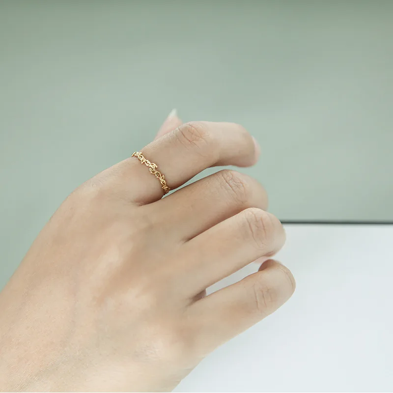 S925 authentic sterling silver gold-plated hollow branch ring for women fashion elegant retro exquisite simple daily classic