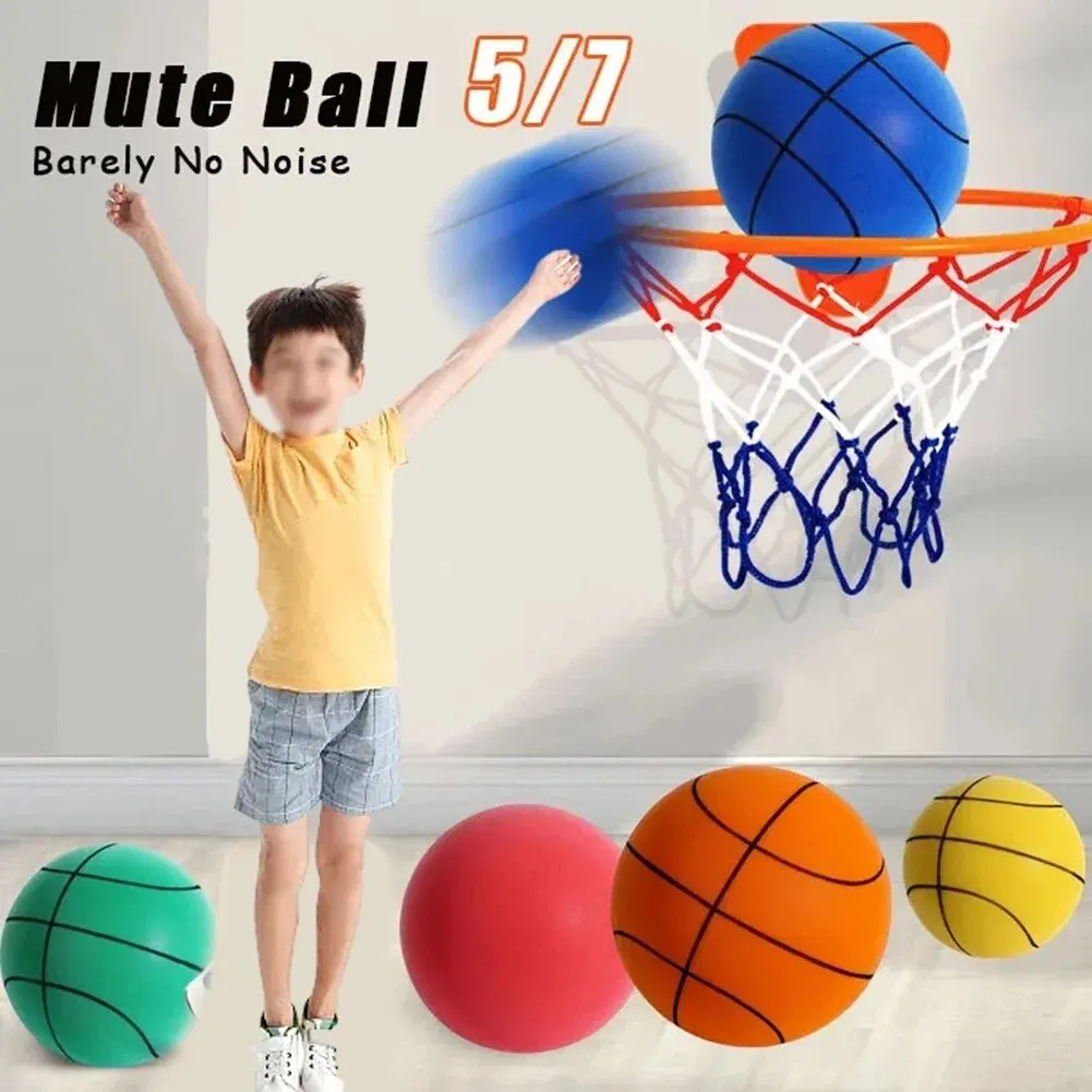 Basketball Balls Diameter 21/18cm Silent Basketball Foam Sports Ball Indoor Mute Basketball Children Sports Outdoor Foam Toys Baby Silent Bounce