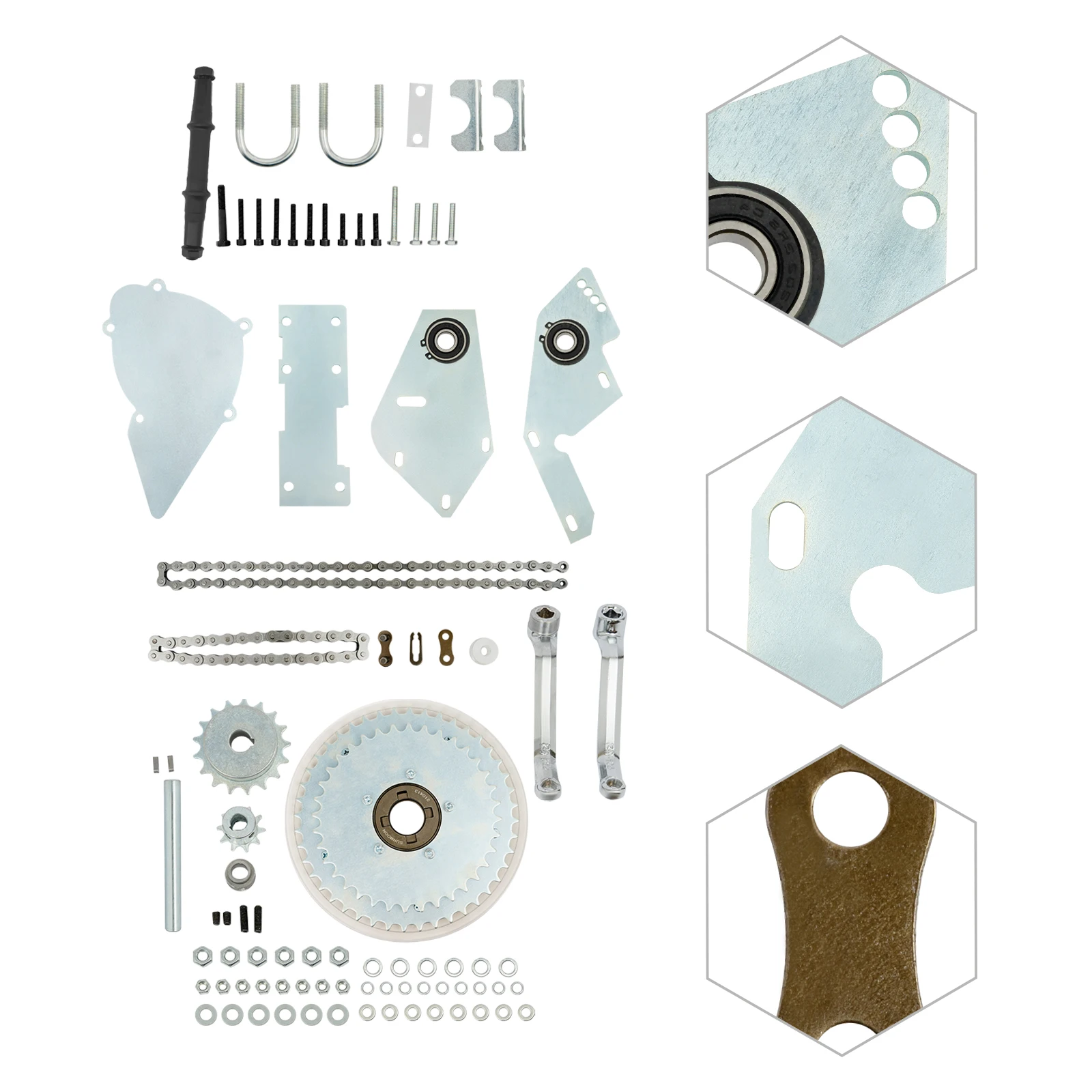 Bike Jackshaft Kit For 2-Stroke Motorized Bicycles – Lets You Use Gears, Low Noise, Metal Construction