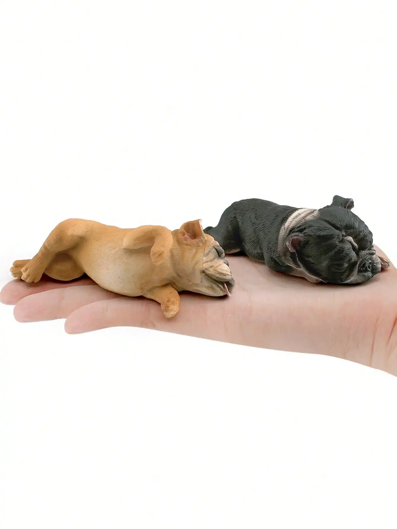 Sleepy French Bulldog Simulation Figurine - Desktop Ornament Collectible and Unique Birthday Gift
