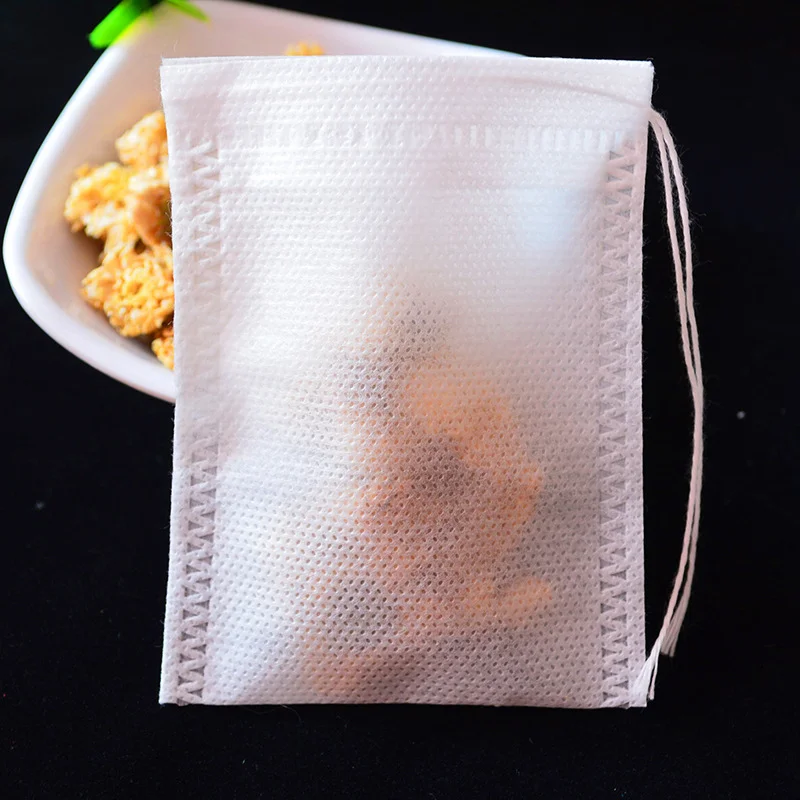 100 Pcs Disposable Tea Bags Filter Bags for Tea Infuser with String Heal Seal Food Grade Non-woven Fabric Spice Filters Teabags disposable tea filter bags disposable tea bags