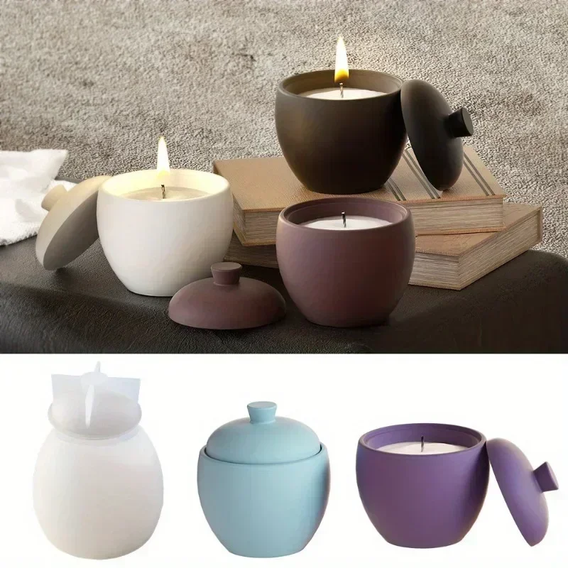 DIY Flower Pot Candle Holder Storage Box Resin Mould Pear-shaped Candle Cup Silicone Mould Crafts Home Decoration