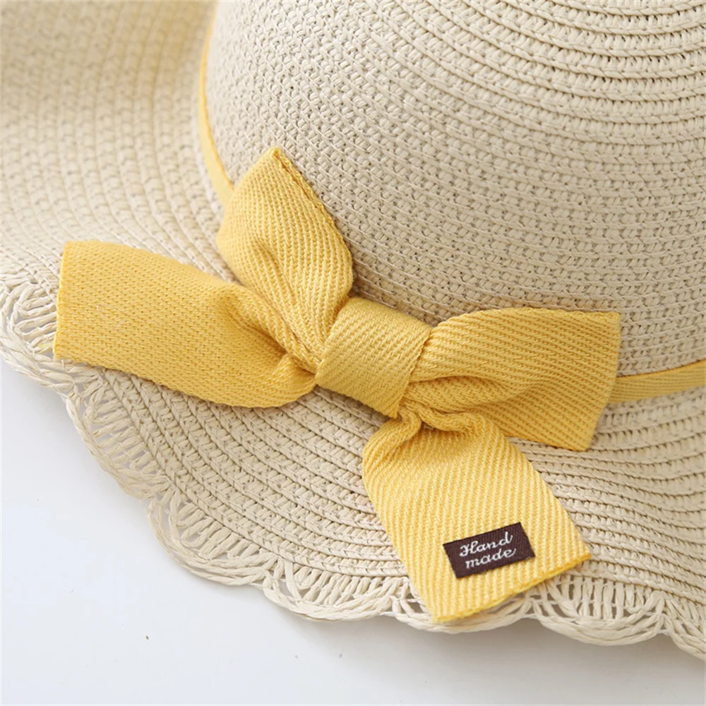 2-6 Years Kids Sun Hat Girls Summer New Straw Bag Cap Set Baby Travel Sun Protection Beach Hats Sun Fisherman Hat for Child