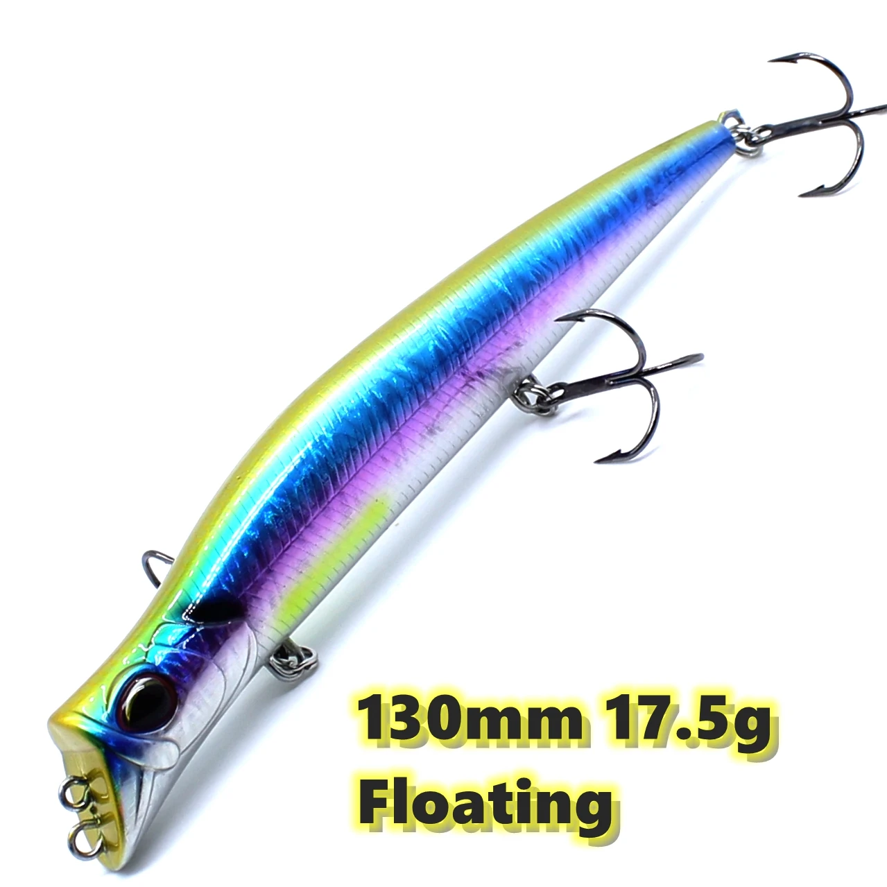 Topwater Гибридный карандаш-гольян 130 мм, 17,5 г, искусственные двухцветные крючки, 1 шт., провод, морская рыболовная приманка, длинное забрасывание