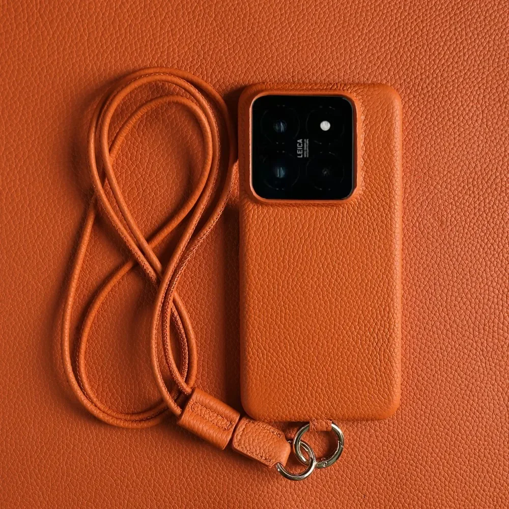 Cowhide Genuine Leather Case for Xiaomi 14T Pro 14T 14pro 13pro 11T 13Ultra Strap Crossbody Lanyard Phone Cover Coque,phone case,phone waterproof case,leather phone case,phone protector cover