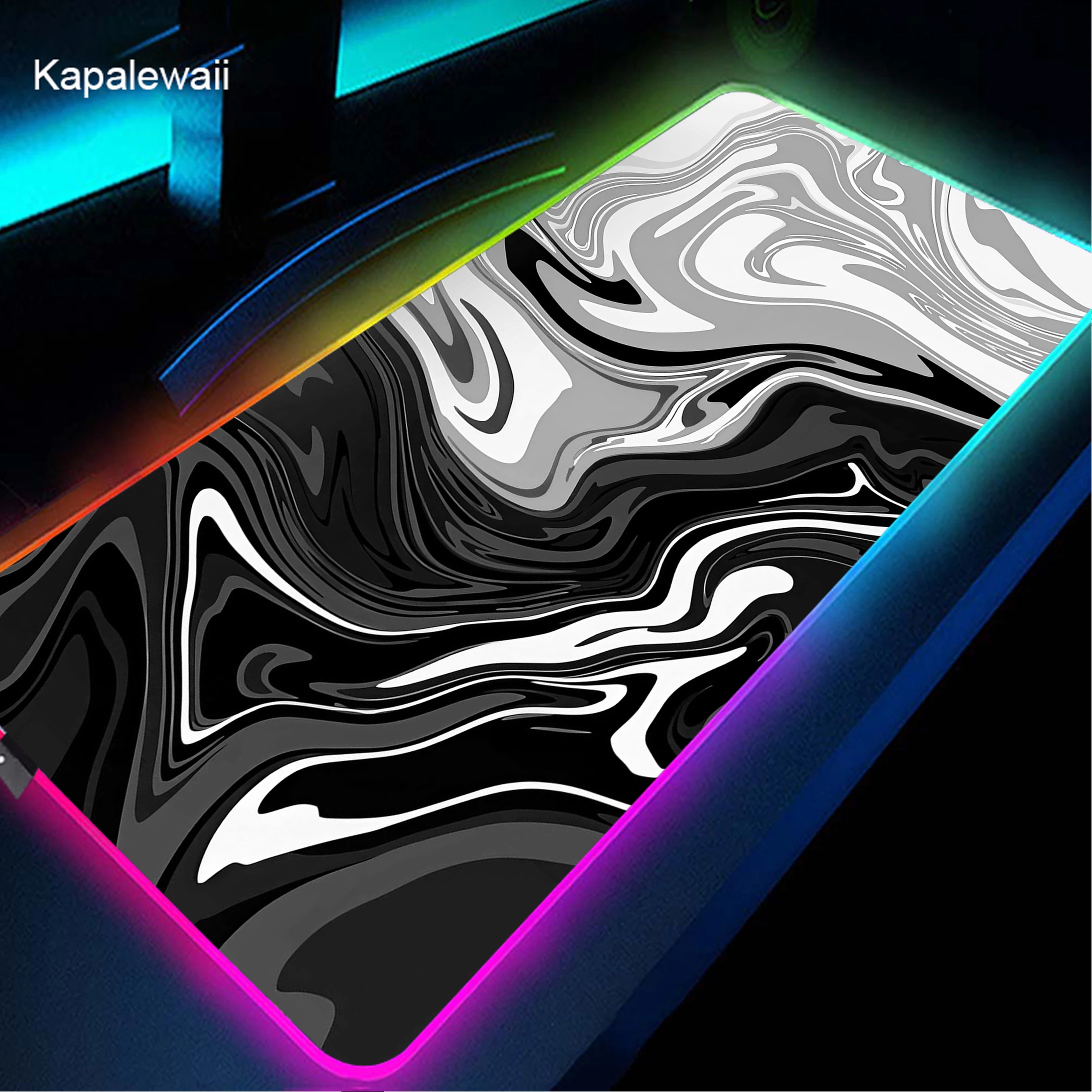 

Strata Liquid Big RGB Mouse Pad Gamer accessories keyboard wrist rest Mousemat game table for computer play mats XXXL 900x400mm