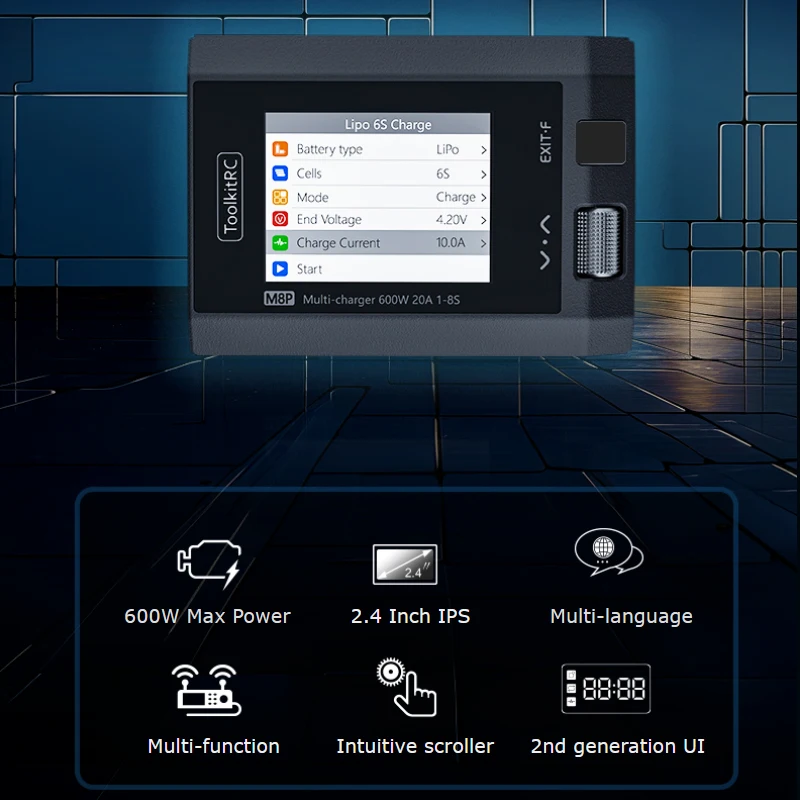 ToolkitRC M8P 600W 20A Multi-function DC Balance Charger for 1-6S 7S 8S XT60 Lipo LiHV LiFe Lion LTO Battery signal testing 3