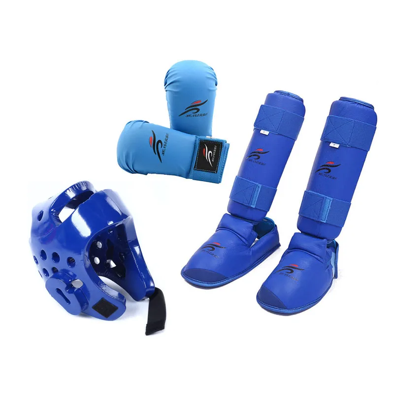 Taekwondo Sparring Gear Set Helmet Shin Guard Leg Hand Foot Protector