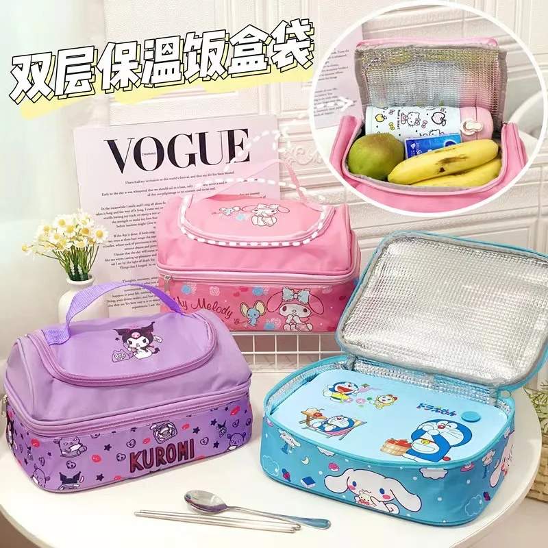 Hello Kitty Cinnamoroll Kuromi Melody New Cute Cartoon Stainless Steel  Insulated Double Layer Lunch Box, Work & School Lunch Box, Anti-scald  Portable Divider Type Insulated Lunch Box - Temu