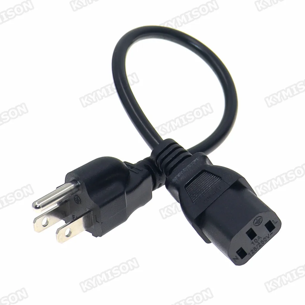 Фото Удлинительный кабель питания US NEMA 5-15P, 3 контакта к IEC320 C13, 18AWG, сертифицирован UL, Япония, Канада, Бразилия (3*0,824) №2