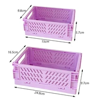 Plastic Foldable Storage Crate Folding Box Basket Stackable Cute Makeup Jewellery Toys Boxes for Storage Box Organizer Portable 6