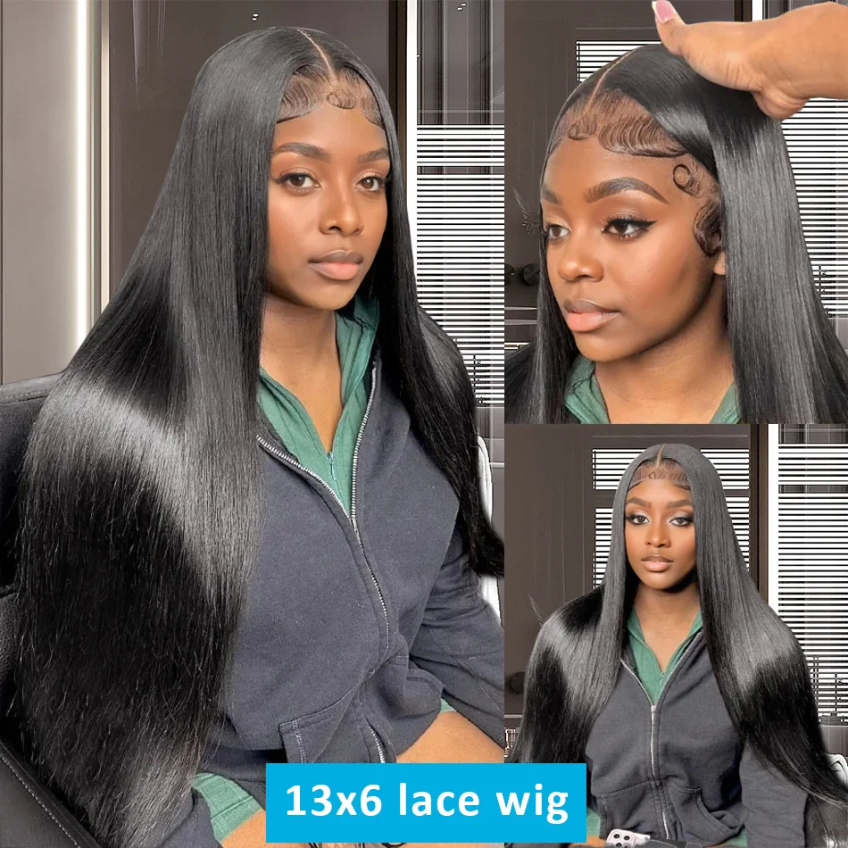 Human Hair Wig 250 Density 30 40 Inch Bone Straight 13x6 Lace Front Brazilian 13X4 Hd Lace For Women