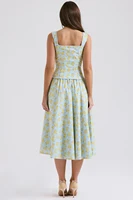 Minigmingxi Summer Floral Print 2 Piece Dress Set 2024 Casual Elegant and Beautiful Women Dresss Midi Party Holiday Dress Sets - Image 3
