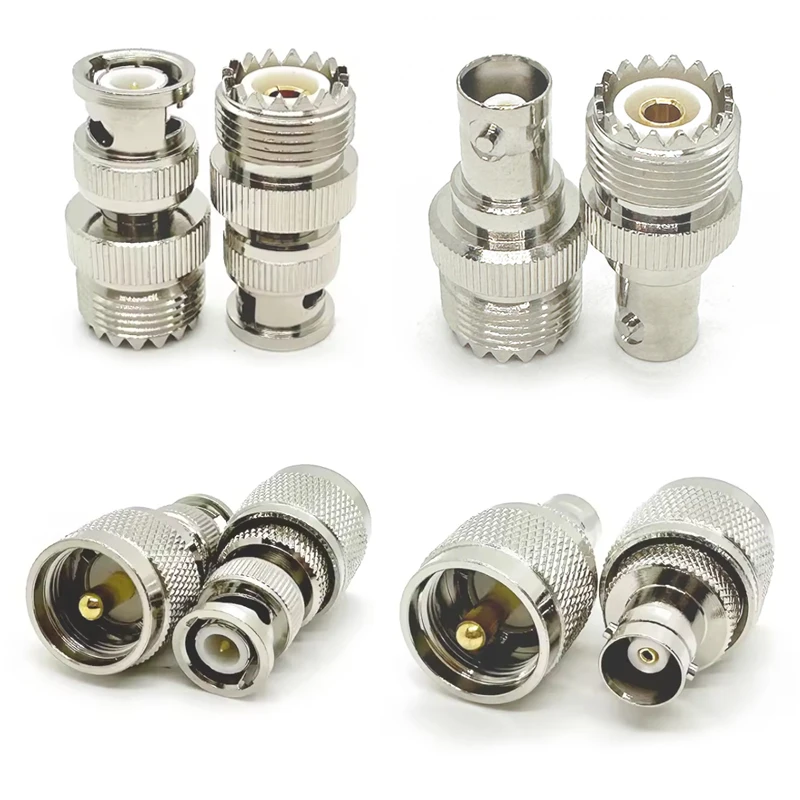 Q9 BNC zu PL259 UHF Adapter PL-259 SO239 UHF Stecker auf BNC RF Koaxialkabel-Verbinder Radioantennen-Konverter Reines Kupfer – Detail 1