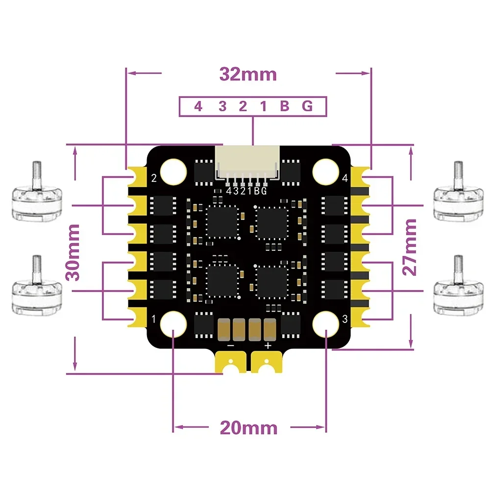 HAKRC ESC 4-en-1 15A/25A BLHeli_S DShot pour FPV drone