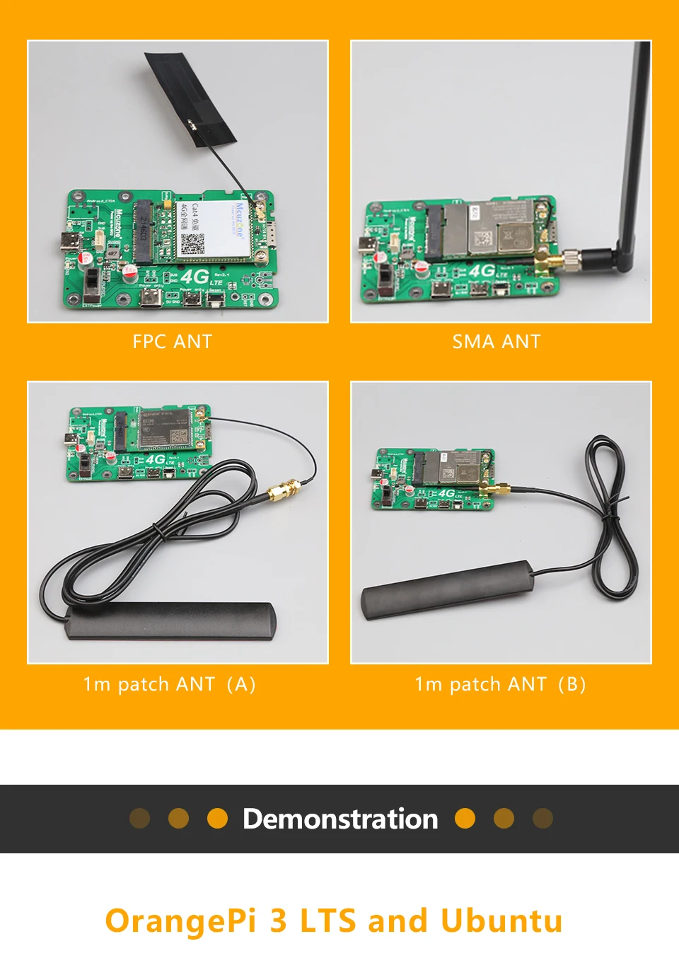 Módulo laranja pi 4g lte, cat4 huawei