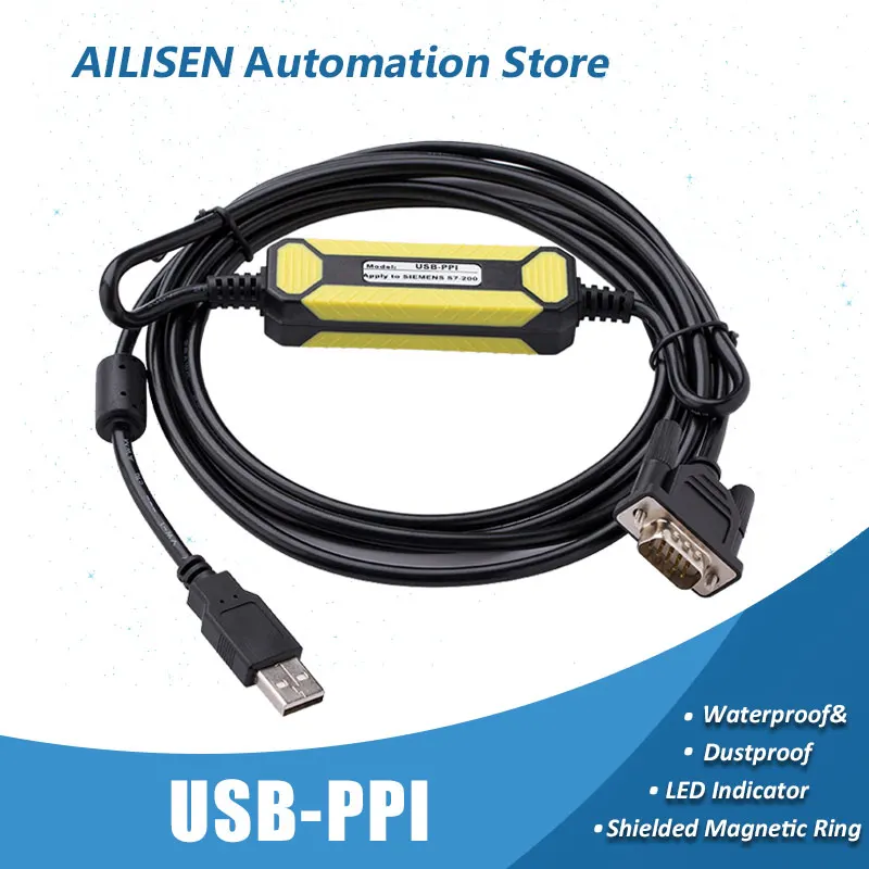 

PC-PPI USB-PPI Suitable For Siemens S7-200 PLC Programming Cable Download Line USB RS232 TO RS485 Adapter