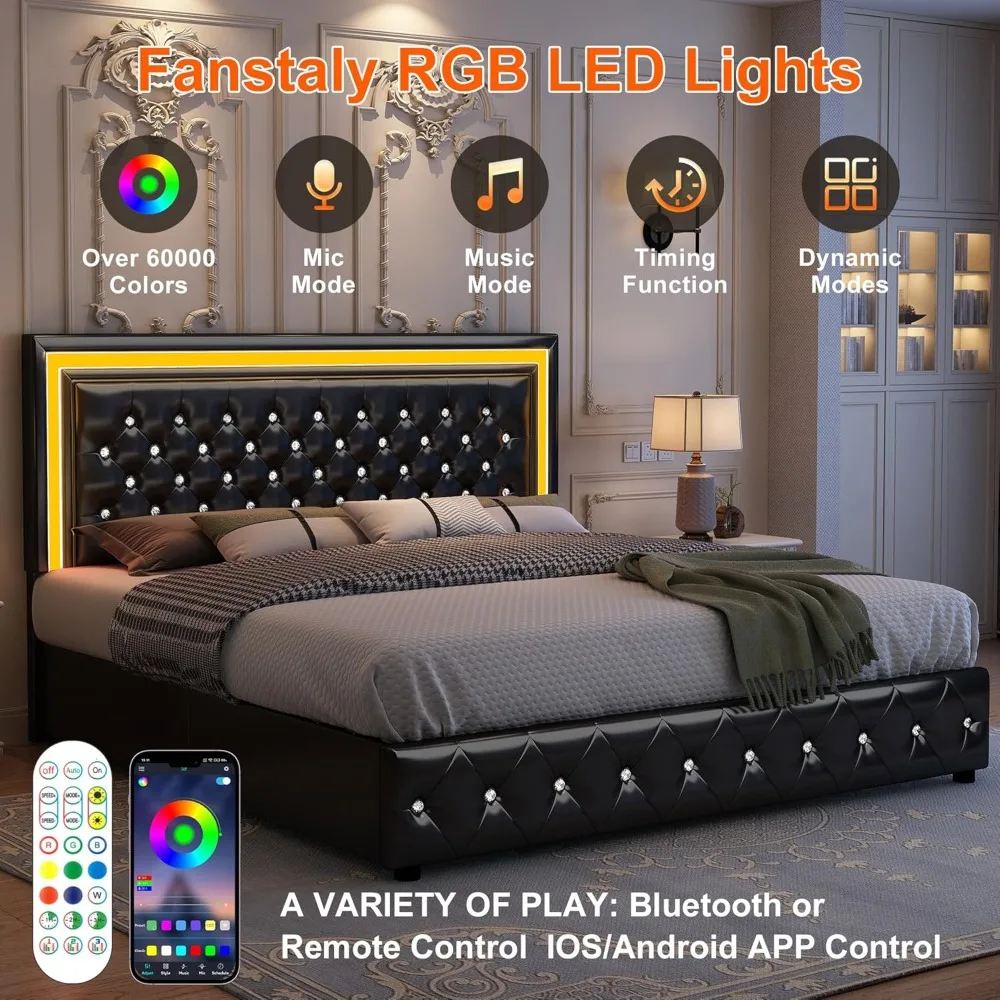 King LED Storage Bed 2
