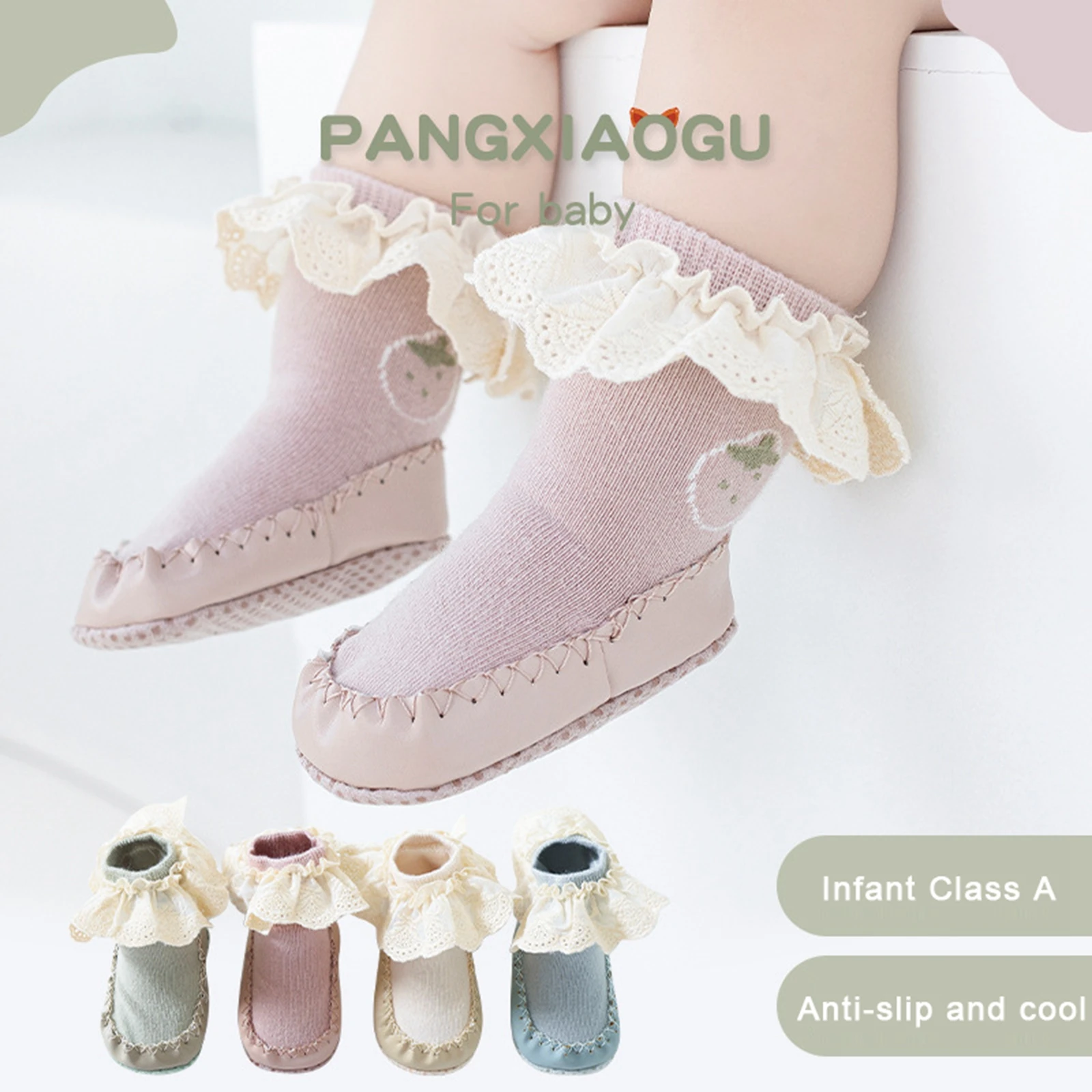 New Autumn Baby Ruffle Socks With Rubber Soles Infant Sock Newborn