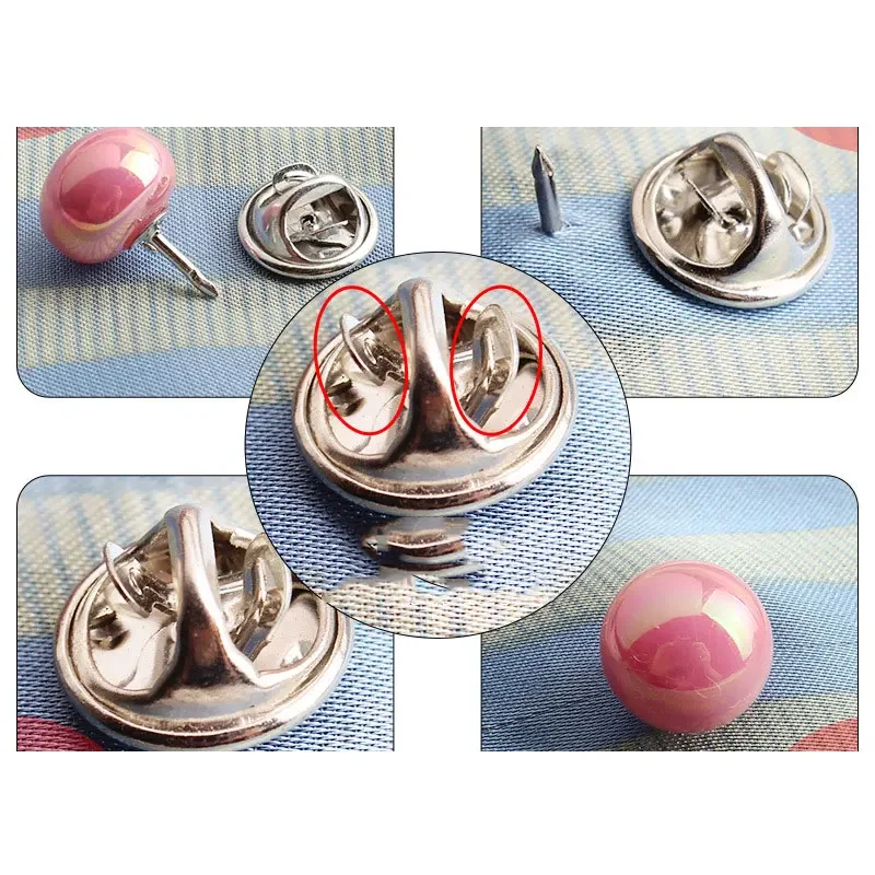 10Pcs 단추 여자 셔츠 브로치 단추 안전 진주 라인 석 브로치 단추 DIY 의류 드레스 코트 스웨터 셔츠 장식