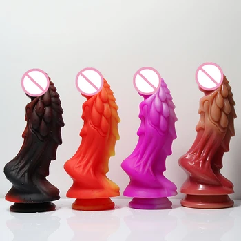 Soft Realistic Animal Dog And Kirin Big Dildo Suction Cup Cock Silicone Masturbators Penis Butt Plug Adult Sex Toy for Men Women 6