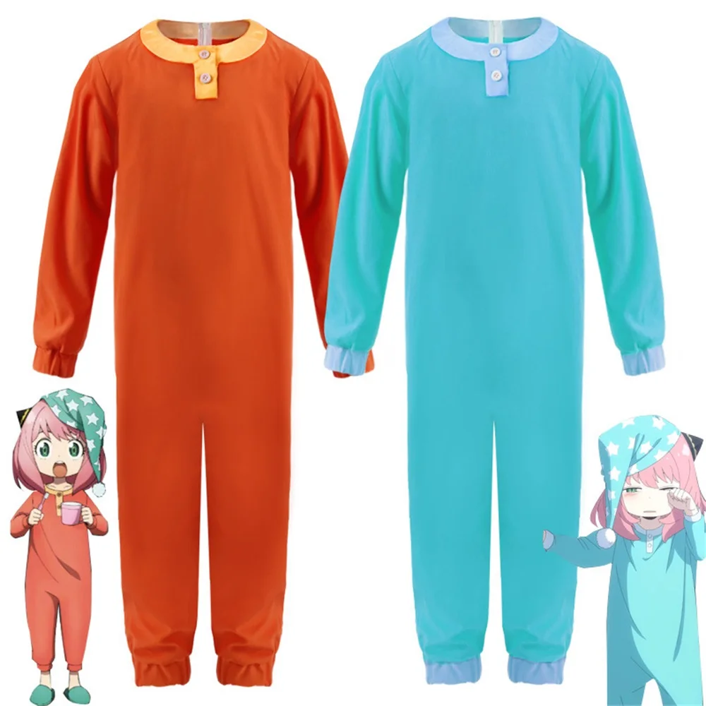 

Kids Adult Pajamas SPY X FAMILY Cosplay Anya Forger Cosplay Costume Pajamas Jumpsuit Rompers Sleeping Hat Halloween