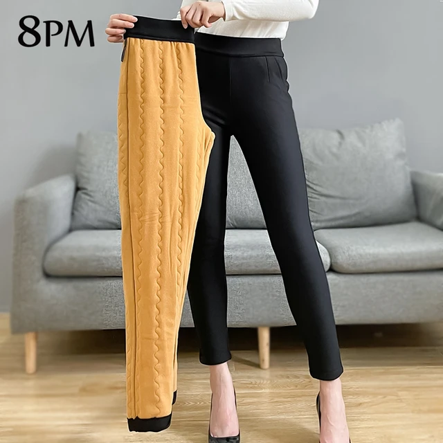 Womens Sherpa Fleece Lined Leggings Winter High Waisted Stretchy Thick  Thermal Pants With Pockets Cashmere Pencil Pants ouc1574 - AliExpress