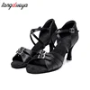 Satin Ballroom Women Latin Dance Shoes Modern Pole Dance Shoes Salsa Tango High Heel Adjustable Latin Shoes For Girls Ladies 4