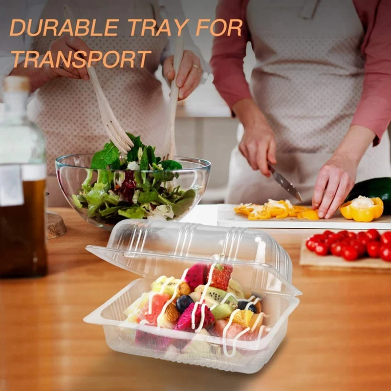 Meal Tray | Transparent | Reusable Plastic | Pack Of 50
