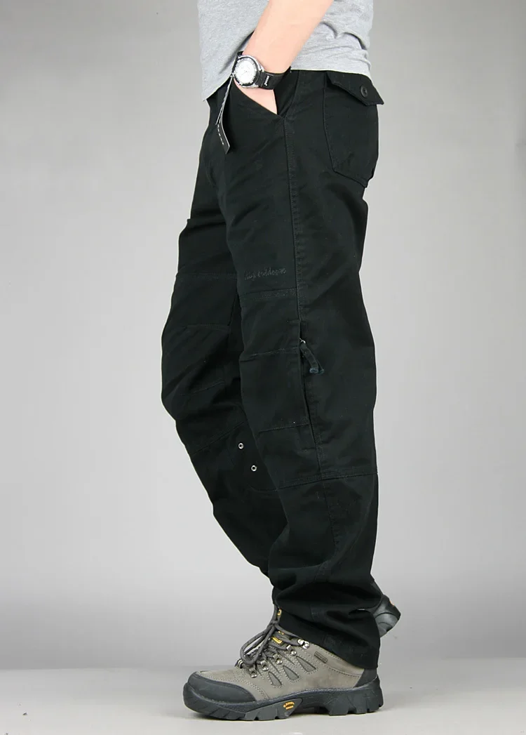 Men Cargo Pant Baggy Casual Tactical Pant Multi Pocket Military Overall Outdoors Long Trouser 30-40