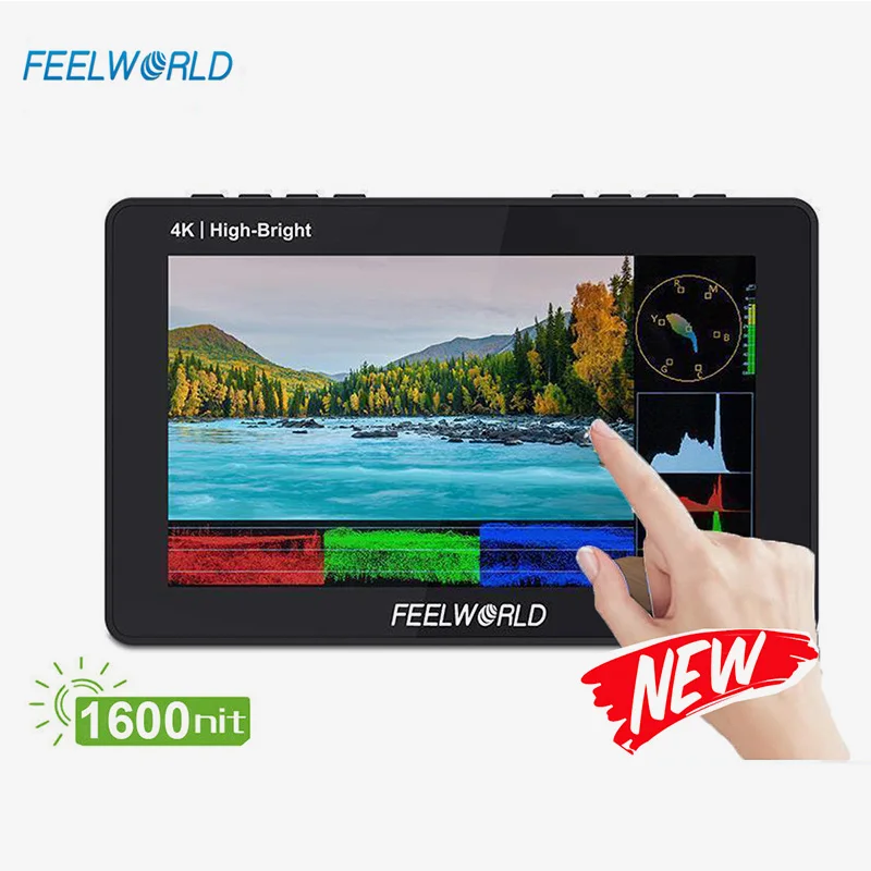 FEELWORLD F5 PRO X 5.5 Inch 1600nit High Bright Touch Screen DSLR Camera Field Monitor 4K HDMI