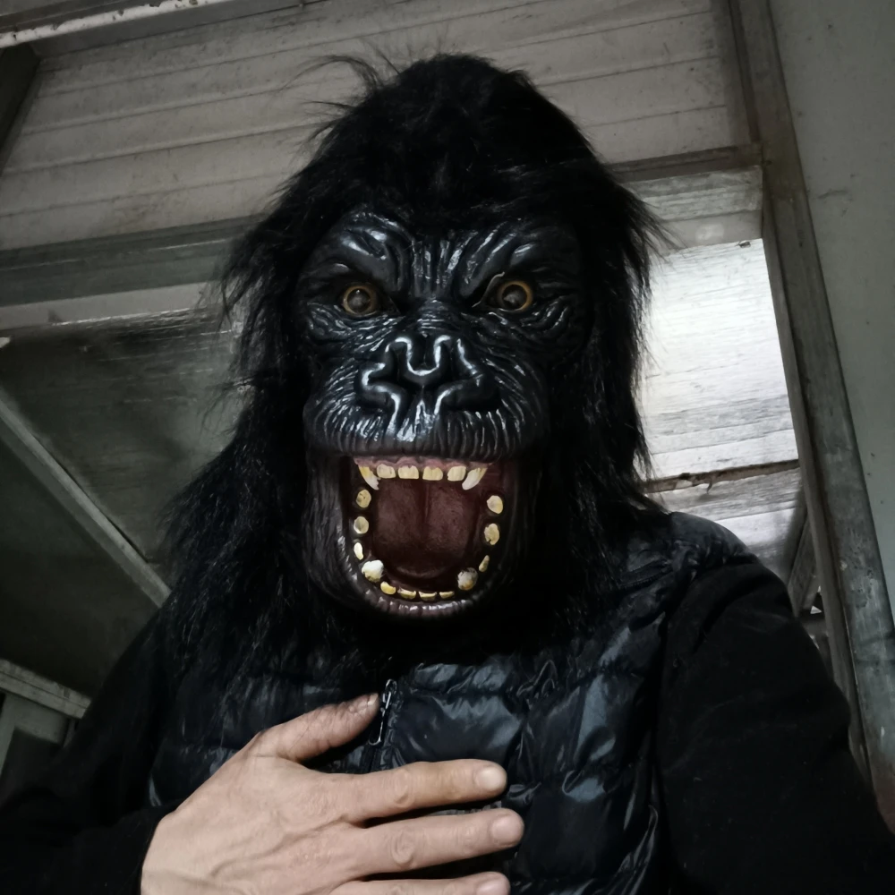 4pcs Rubber KingKong Mask Novelty Latex Monkey Head Mask Angry Gorilla Head Mask for Party Halloween Masquerade Costume Props