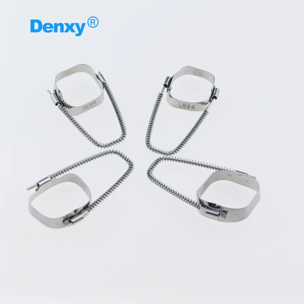 DENXY 1 Set zahnärztliches kieferorthopädisches Molarenband 1 # 29- # 44 2. Gang # 27- # 40, platzsparende kieferorthopädische Zahnspangen, vorgeformte Bandschlaufe – Detail 6