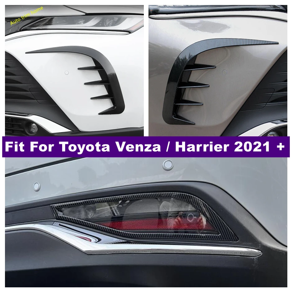 

Front Rear Fog Lamp Lights Eyelid Eyebrow Wind Knife Fangs Cover Trim For Toyota Venza / Harrier 2021-2023 Chrome / Carbon Fiber