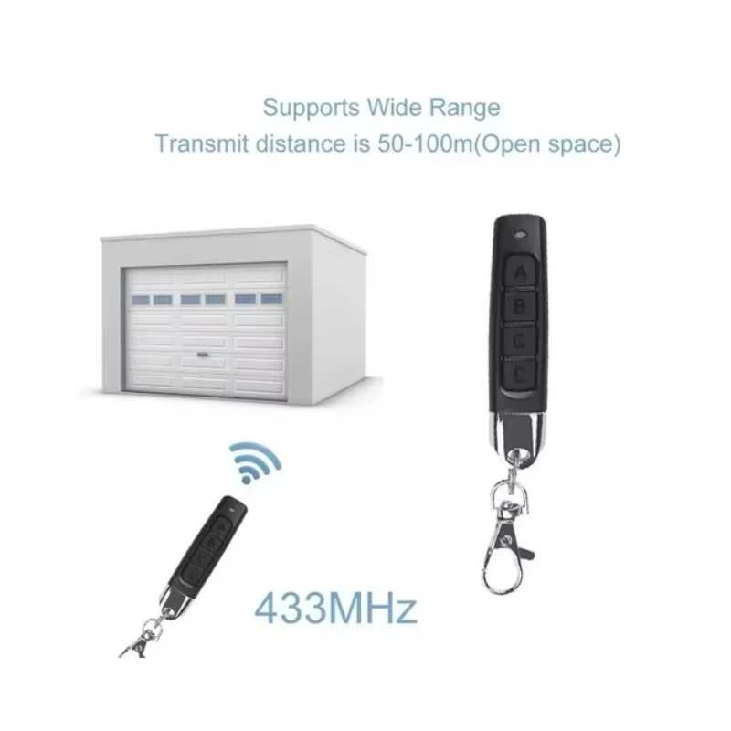 Garage Door Opener Remote 433MHz Auto Copy Remote Control Electric Garage Door Opener 4 Keys Transmitter