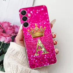 Chic Clear Silicone Phone Case with Cute Letter Design - Samsung A35 (TPU - 8A)